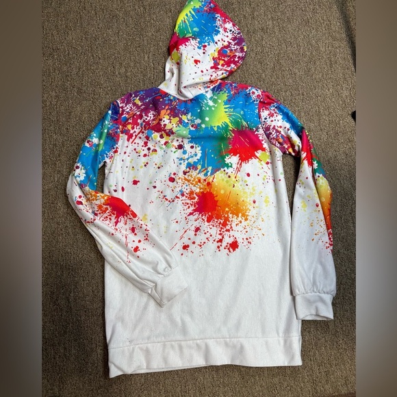 VERTICHE Colorful Graphic Hoodie WHITE COLOR size M - Picture 2 of 9